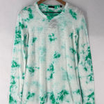ATM Slub Knit Cotton Kelly Green Tie Dye Long Sleeve Crew Neck Tee NWT Size S White Photo 0
