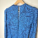 Reformation NWT  Allegra Midi Dress Size‎ 4 Vixen Blue Animal Print Long Sleeve Photo 7