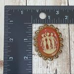Vintage Unsigned Three Ladies Victorian Cameo Brooch Photo 7