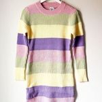 Princess Polly Cara Sweater Mini Dress Pastel Pink Yellow Green Stripe Size M/L Photo 0