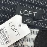 Loft  Striped Cotton Knit High Rise Shorts Four Inch Navy Blue White Size 2 Photo 7