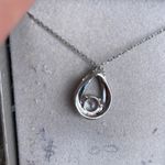 Zales  Pear Tear Drop 925 Sterling Silver necklace Womens Photo 3
