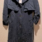 7 For All Mankind NWT  Navy Blue Trench Coat Jacket Size M Photo 5