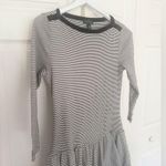 Ralph Lauren Jeans Co Striped Cotton Dress Ruffle 3/4 Sleeve Short Dress Size M Photo 2