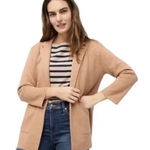 J.Crew | Women's Sophie Camel Knit Open Front Pockets Blazer Cardigan, Size XXS Photo 0