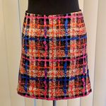 J.Crew  stretch electric plaid mini skirt. EUC Photo 0