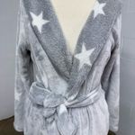 UGG  Miranda grey and white star printed hooded plush robe Photo 1