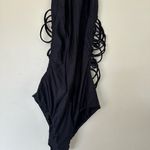 House Of CB  London Black Ladderback One Piece Swim Zipper Size S Photo 4