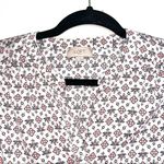 The Loft Outlet White & Pink Floral Print Split Neck Mini Dress Photo 1