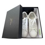 J.CREW Mirror Metallic Tab Saturday Leather Sneakers Shoes White Gold Size 8 Photo 2
