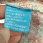 J. McLaughlin  Corali Cyprus Sea Flat Sequin‎ Sweater Top Blue Aqua Coral Size S Photo 4