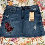 Angel Kiss  skirt size junior large embroidery stretch deconstructed frayed hem Photo 0
