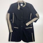 Airfield Button Down Long Sleeve Black Jacket Khaki Satin Trim M Size M Photo 0