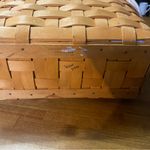 VTG Longaberger Tan Woven Basket with Leather Handles purse 2001 Brown Photo 3