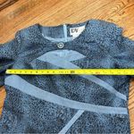 VTG Cheetah Denim Cut Out Blouse Blue Size 14 Photo 13