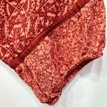 BKE Buckle Brand Coral and Rust Sheer Peasant Blouse with Rhinestones Size Small Photo 8