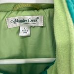 Coldwater Creek  L quilted fleece lined vest two tone green lime winter casual Photo 4