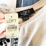 Loft Linen Sleeveless Embroidered Romper Tan Beige Black 2 Petite Photo 2