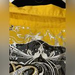 COOGI  Women’s Shirtdress Belted Trench Style Studded
Embellished Yellow Size XL Photo 8