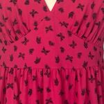 Torrid Midi Dress Fit Flare Deep V-neck Hot Pink Navy Butterfly Women’s Size 14 Photo 8