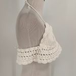 Handmade Crochet Women's White Bikini Top Photo 3