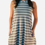 Love Riche  gray/white striped sleeveless shift dress with pockets sz. medium Photo 1