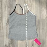 Terez NWT  Gray Colorblock TLC Y-Back Athletic Workout Fitted Tank Top Size L Photo 1