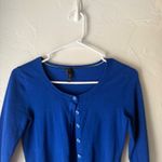 Maurice's Y2k Blue Button Up Cardigan Sweater XS Preppy Office Siren Cottage Photo 1