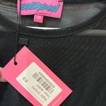 Edikted  Black Long Sleeve Mesh Crop Top XS NWT Photo 2