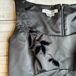 Kay Unger  Dark Charcoal Gray Beaded Floral Formal Dress Size 6 Photo 4