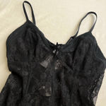 Free People Intimately  Black Lace Mesh Thong Bodysuit Lingerie Bustier Medium Photo 1