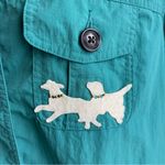 Croft & Barrow Vintage  Women's Nylon Jacket Turquoise Dog Appliques High Neck XL Photo 1