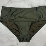 DKNY  Womens Moss Green Seamed High Waist Bikini Bottom Size S new Photo 1