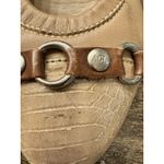 AGL Attilio Giusti Leombruni Leather Embossed Cap Toe Pump Heels 37.5 Tan Italy Size 7 Photo 4