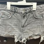 ZARA  Gray Jean Shorts Distressed Photo 0