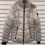 Nautica  Silver Puffer Jacket with Black Trim Size S Photo 0