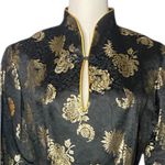 Vtg Cathay Black Gold Metallic
Brocade Cheongsam Qipao Dress
Size 14 Photo 5