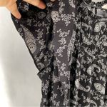 Loft Paisley Ruched Flutter Sleeve Mixed Media Top Lightweight Chiffon Photo 6