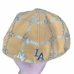 Skips Los Angeles Dodgers Brown Gold Silver LA Fitted Hat Photo 2