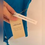 Midnight Sky Blue Pleated Buttoned Tie Photo 2