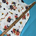 AMBIANCE gauzy floral adjustable spaghetti strap high low flowy tank top size L White Size L Photo 6
