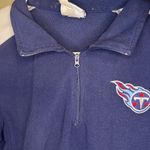 NFL Women’s Titans Navy and pale silver fleece 1/4 zip long sleeve pullover fall Photo 3