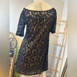 Verducci Little Black Lace Dress Nude Lining Medium Photo 2
