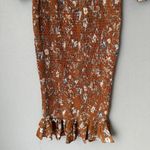 Princess Polly  sz 6 Rust Orange Floral boho fitted midi‎ Dress NWOT Photo 2