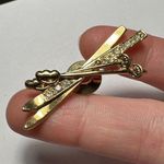Avon Skis and Ski Poles Gold Tone Rhinestones Lapel Pin For Snow Skier Photo 8