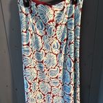 J.Crew Aqua Paisley Midi Slip Skirt Resort Wear | Size Medium Photo 2