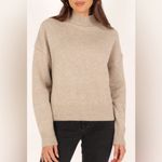 Petal and Pup Brianna Mockneck Knit Sweater Cream Tan Camel Sweater Size M/L Photo 1