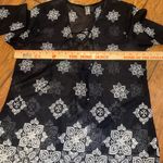 a.n.a  Black Sheer Cover-Up with White Floral Design dress beach pool size Large Photo 5