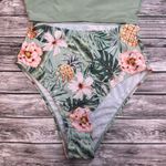 Unbranded Women's One Piece Bathing Swim Suit S SM Small Cutout Tropical Green Photo 6