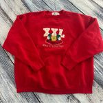 Vintage Embroidered Athletic Red Graphic Women's Crewneck Sweater Size XL Photo 1